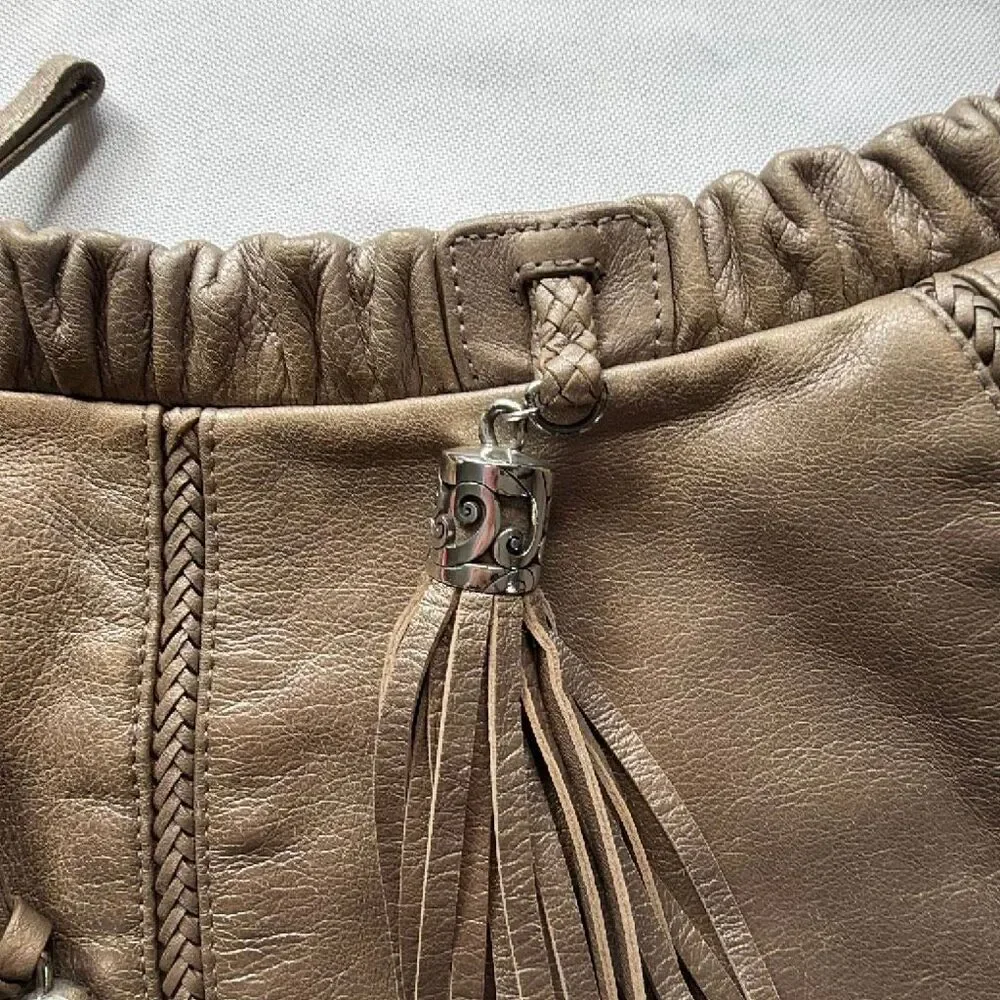 Brighton Bronze Leather Hobo Bag Purse adjustable Strap